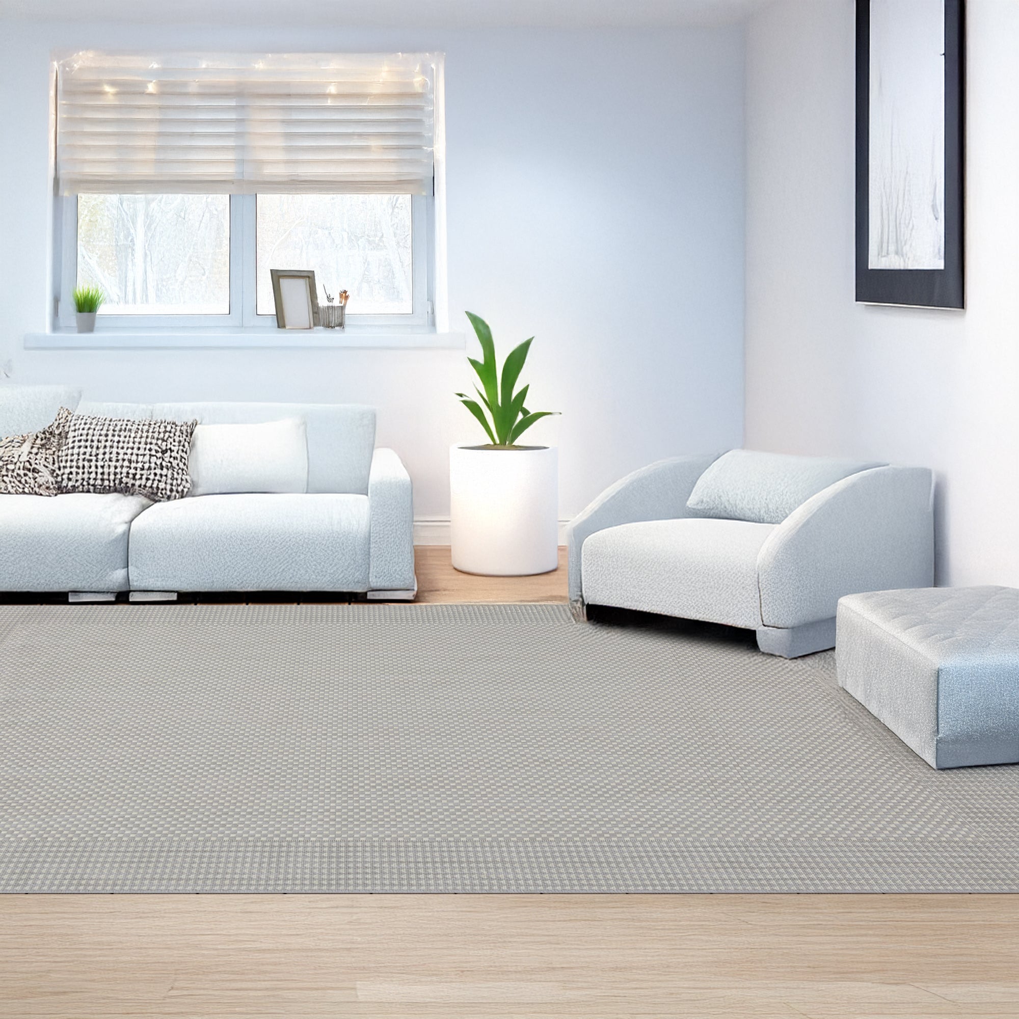 Indoor Rugs Plain Collection Grey Cream