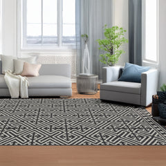 Indoor Rugs Medallion Collection Anthracite Cream