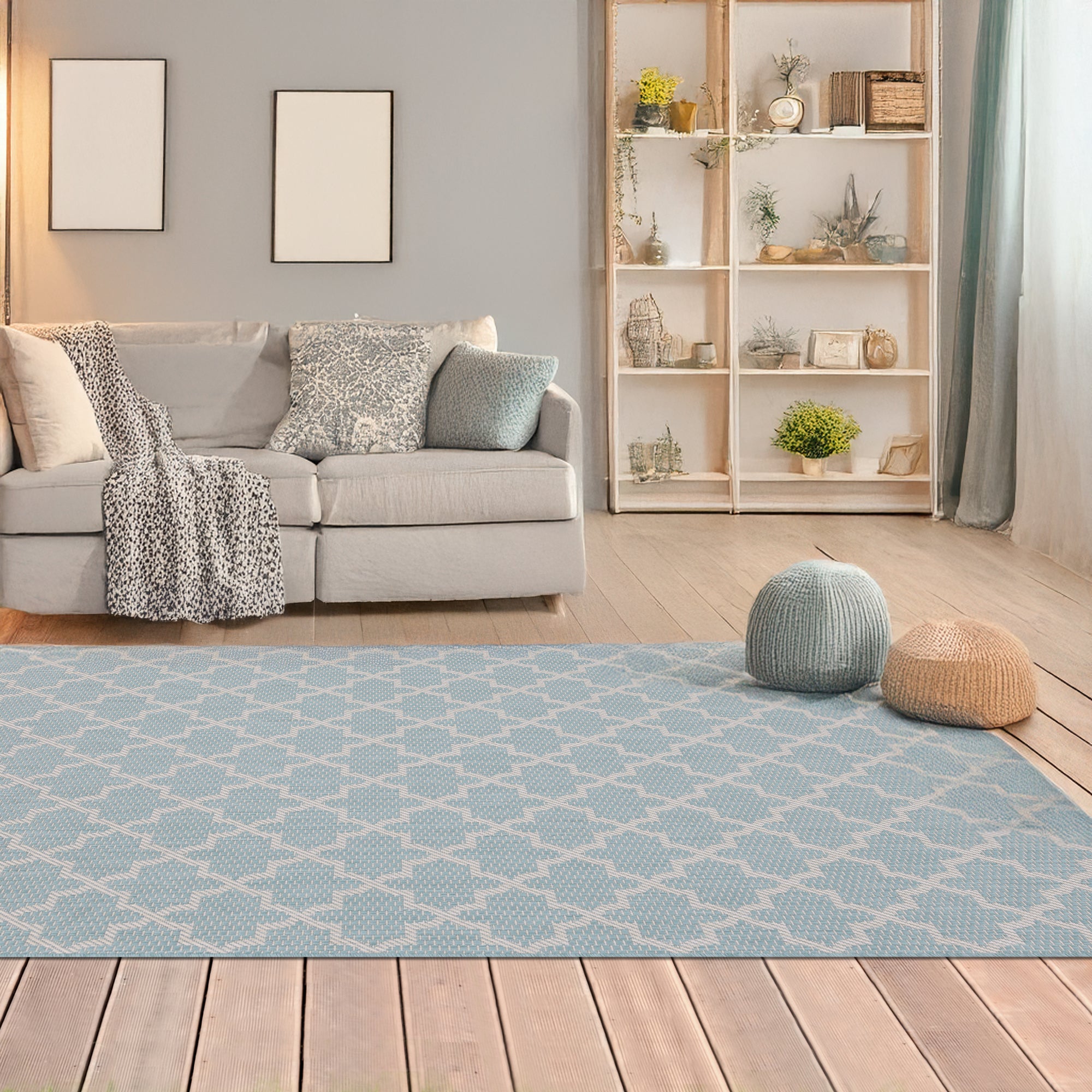 Indoor Rugs Classic Collection Aqua Cream