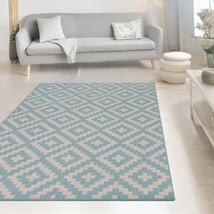 Indoor Rugs Square Collection Aqua Cream