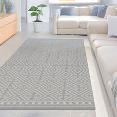 Indoor Rugs Medallion Collection Grey Cream