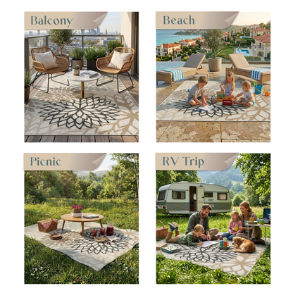 Outdoor Rugs Bellis - Black / Beige