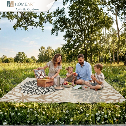 Outdoor Rugs Bellis - Black / Beige