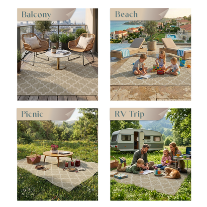 Outdoor Rugs Classic Collection Beige Cream
