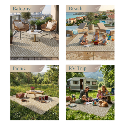 Outdoor Rugs Diamond Collection Beige Cream