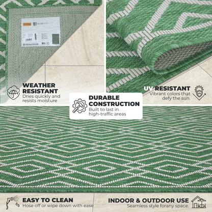 Outdoor Rugs Diamond Collection Aqua Cream