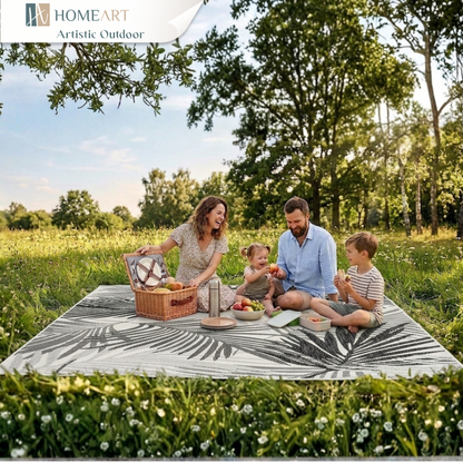 Outdoor Rugs Palm - Black / Grey