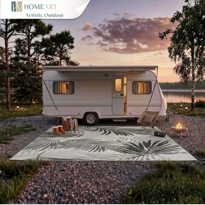 Outdoor Rugs Palm - Black / Grey