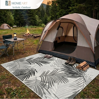 Outdoor Rugs Palm - Black / Grey