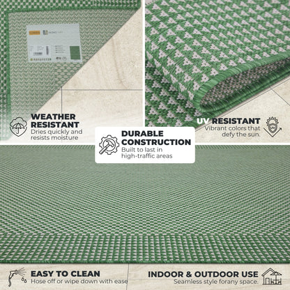 Outdoor Rugs Plain Collection Aqua Cream