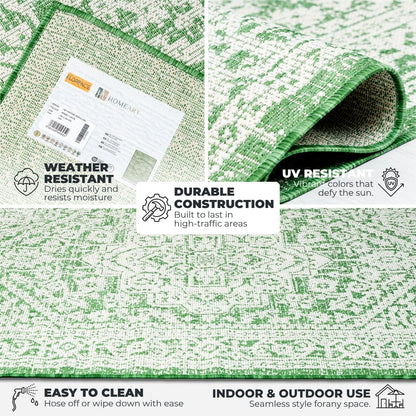Outdoor Rugs Vintage Medallion Green / Cream