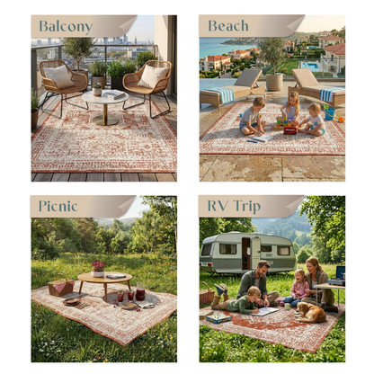 Outdoor Rugs Vintage Rectangular Terra / Cream