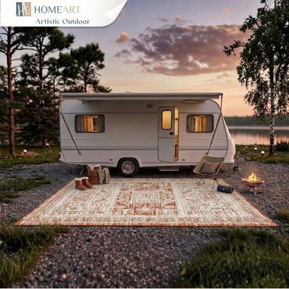 Outdoor Rugs Vintage Rectangular Terra / Cream