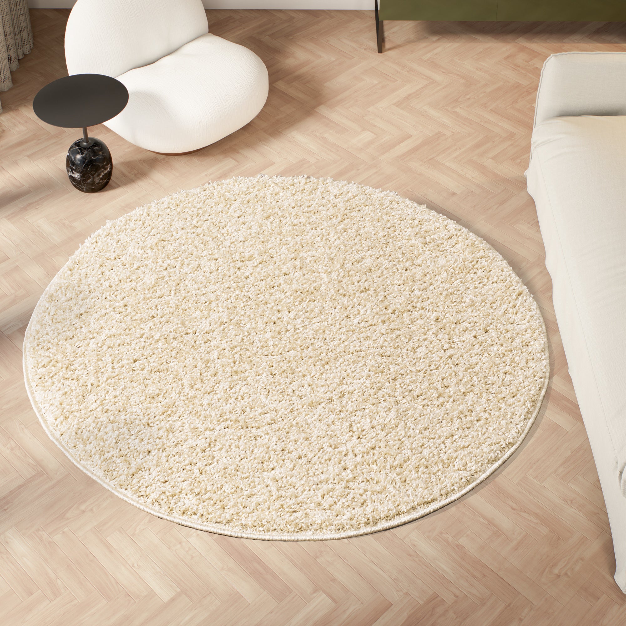 Shaggy Rug Plain Light Beige