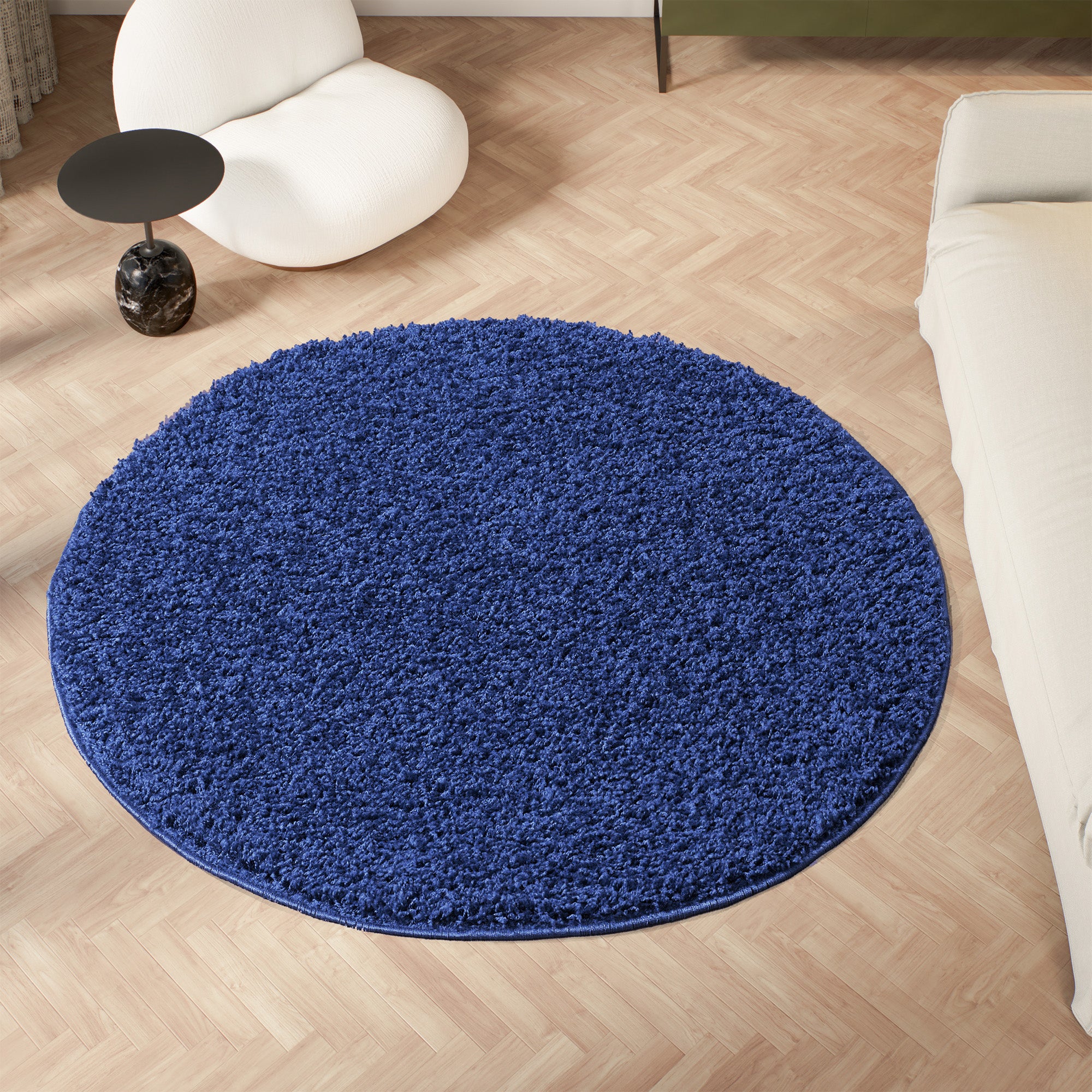 Shaggy Rug Plain Navy