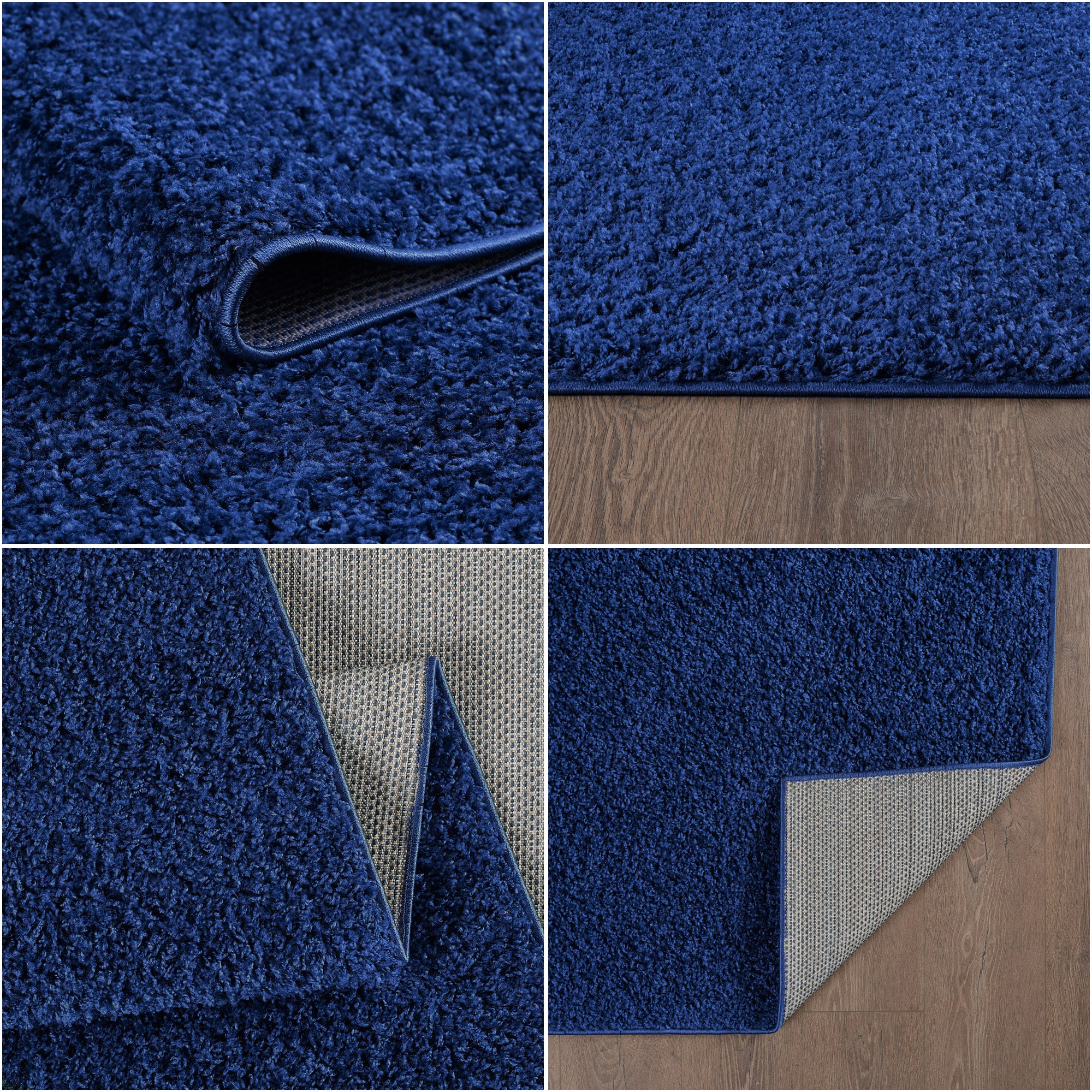 Shaggy Rug Plain Navy