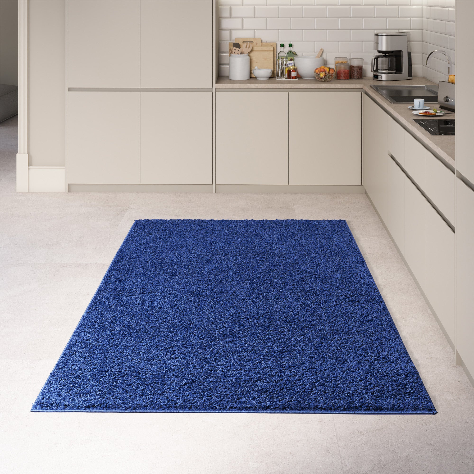 Shaggy Rug Plain Navy