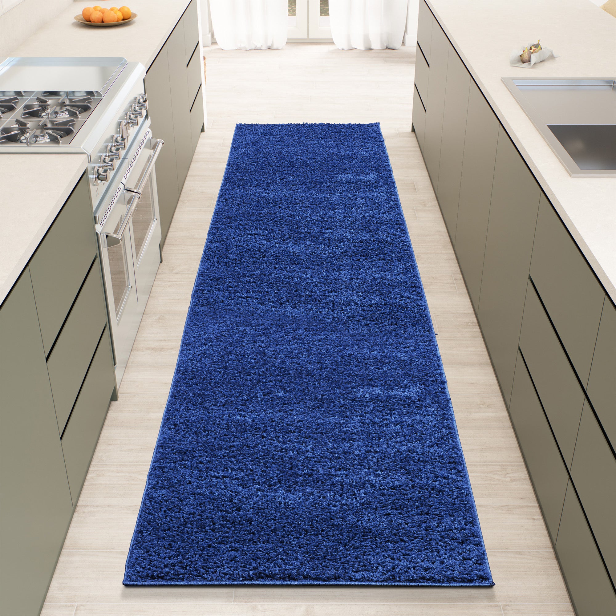 Shaggy Rug Plain Navy