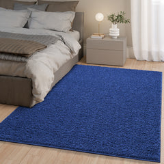 Shaggy Rug Plain Navy