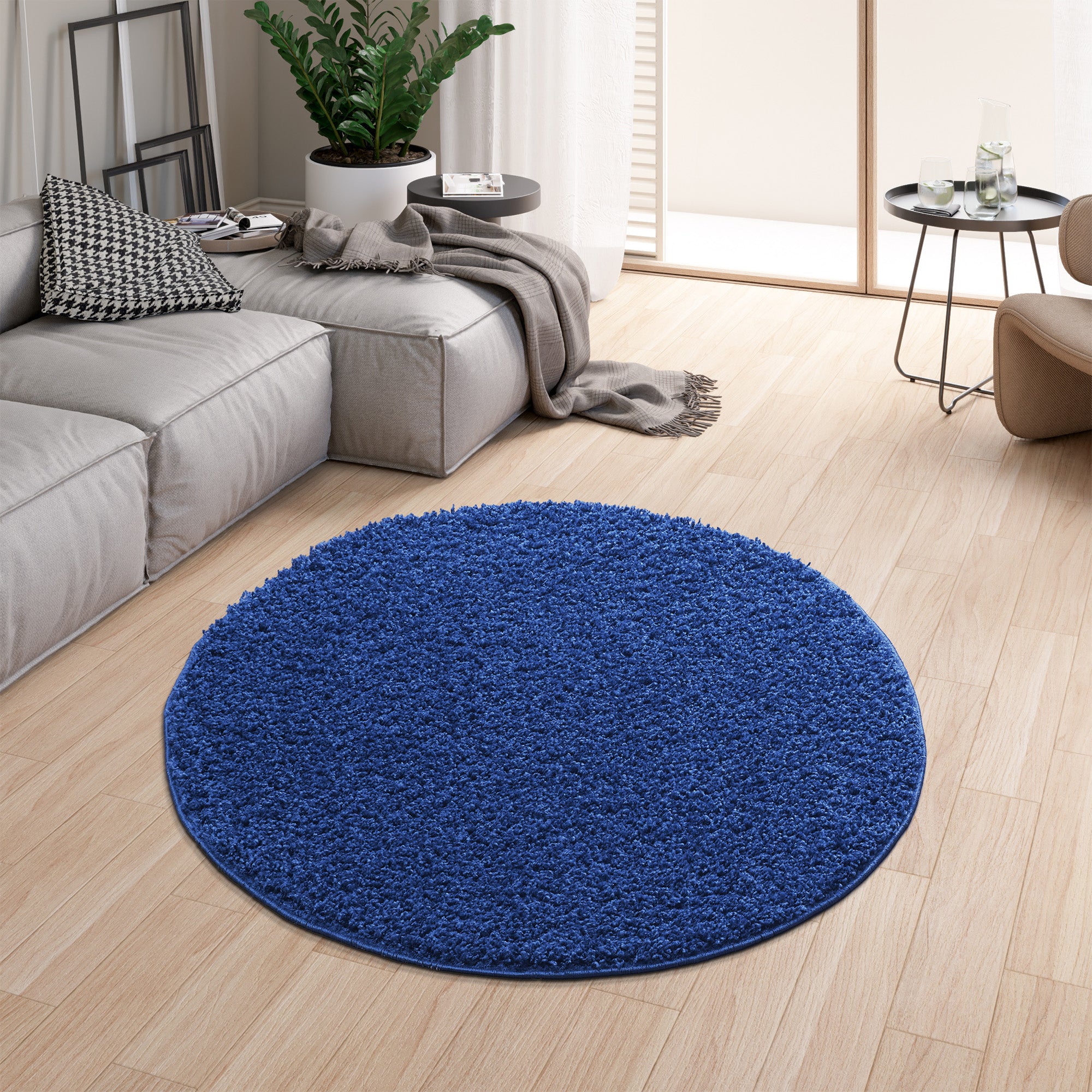 Shaggy Rug Plain Navy