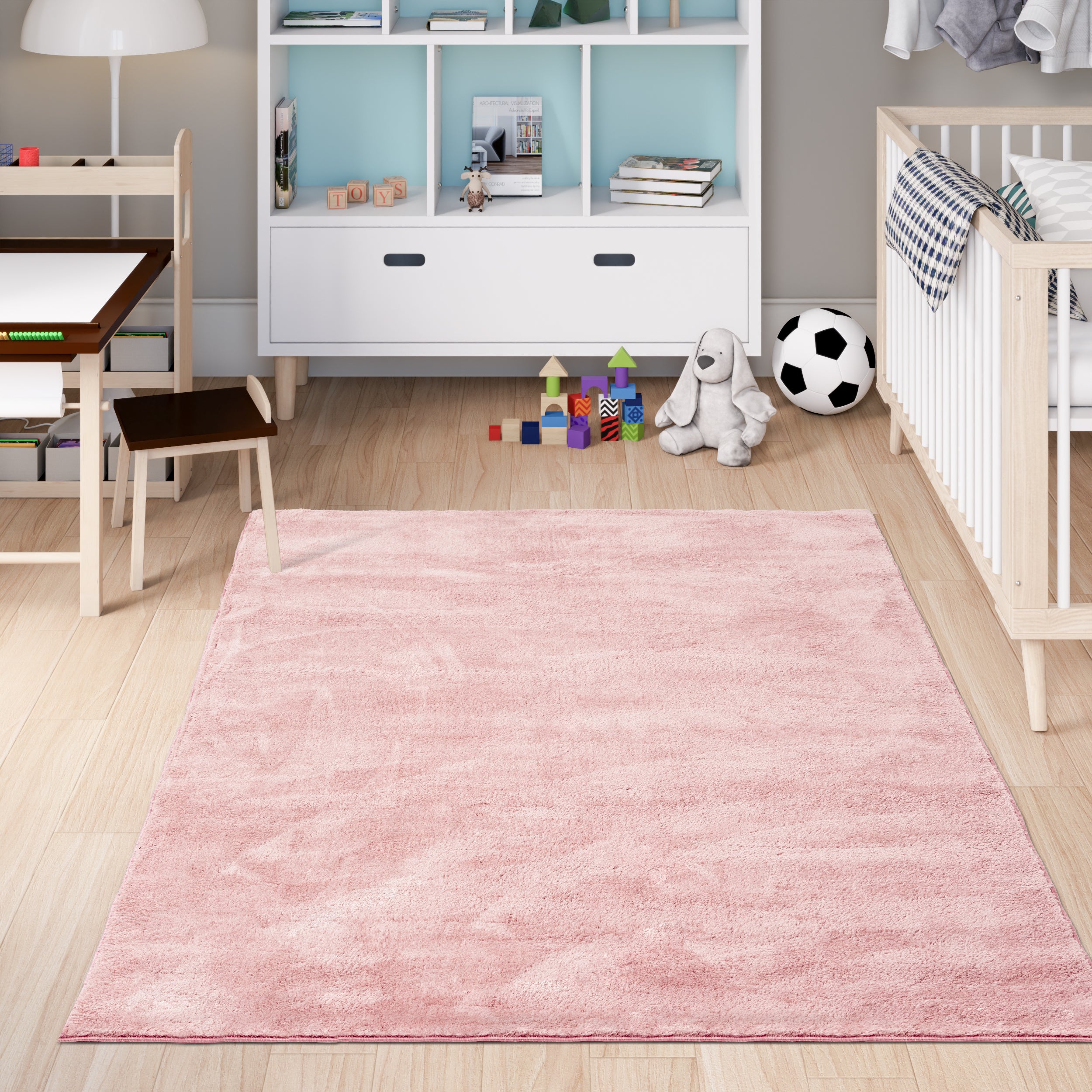 Anti-Slip Backing, Shaggy Rugs Pink