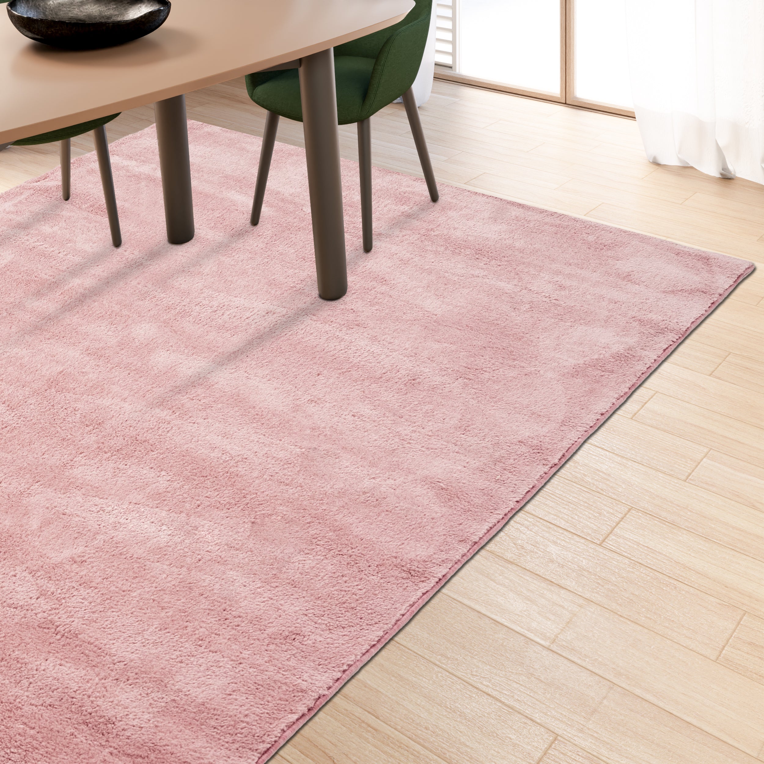 Anti-Slip Backing, Shaggy Rugs Pink