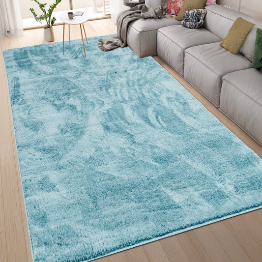 Anti-Slip Backing, Shaggy Rugs Turquoise
