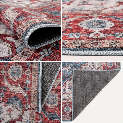 Washable Rugs HAMILTON Red/Blue