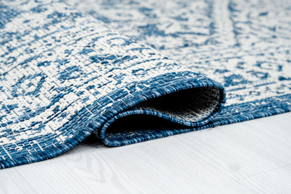 Outdoor Rugs Vintage Medallion Blue / Cream