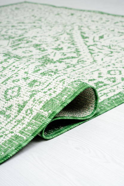 Outdoor Rugs Vintage Medallion Green / Cream