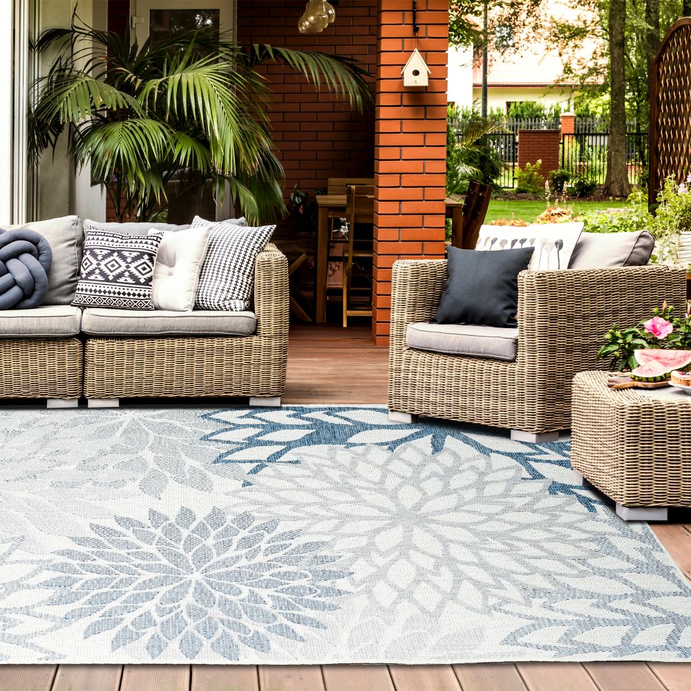 Outdoor Rugs Bellis - Blue/ Grey