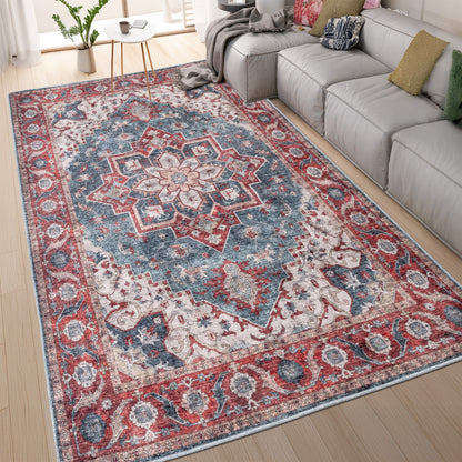 Washable Rugs HAMILTON Red/Blue