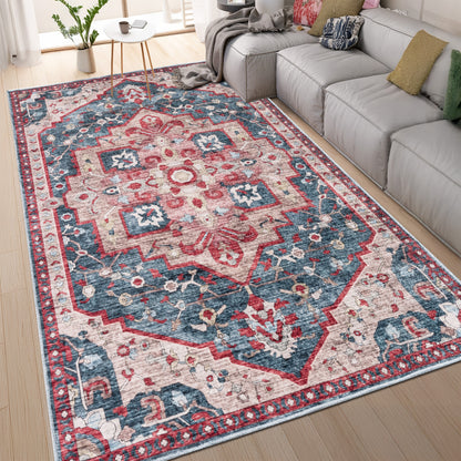 Washable Rugs HAMILTON Blue/Red