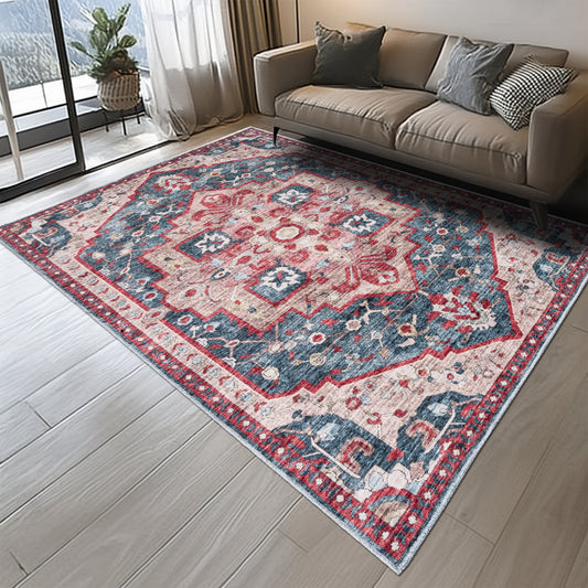Washable Rugs HAMILTON Blue/Red