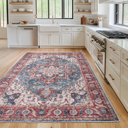 Washable Rugs HAMILTON Red/Blue