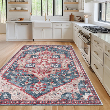 Washable Rugs HAMILTON Blue/Red