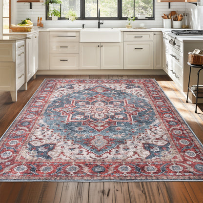Washable Rugs HAMILTON Red/Blue
