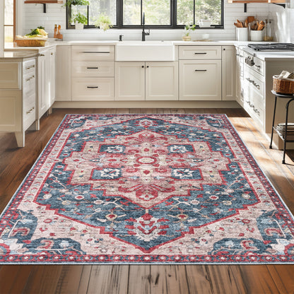 Washable Rugs HAMILTON Blue/Red
