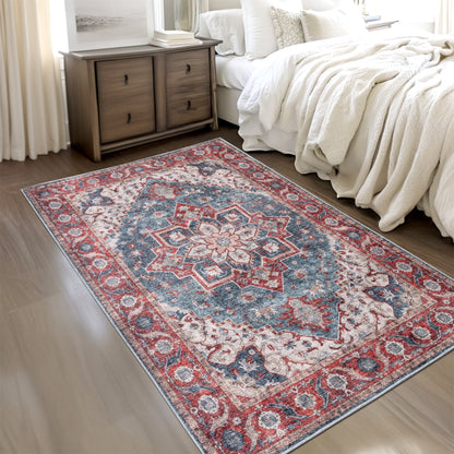 Washable Rugs HAMILTON Red/Blue