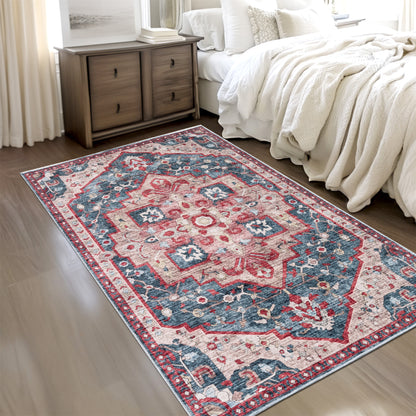 Washable Rugs HAMILTON Blue/Red