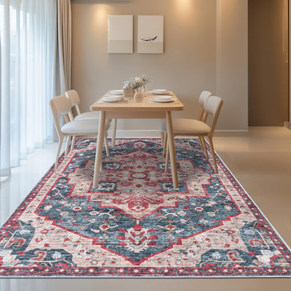 Washable Rugs HAMILTON Blue/Red