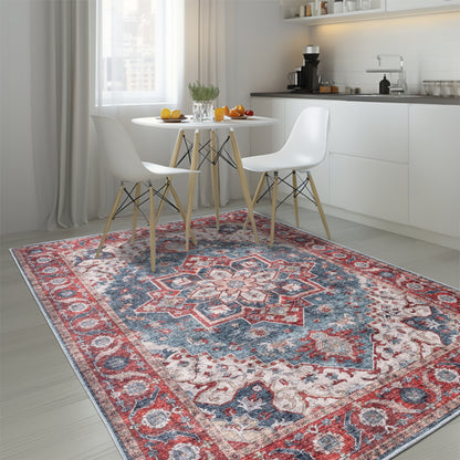 Washable Rugs HAMILTON Red/Blue