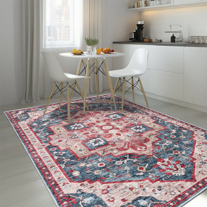 Washable Rugs HAMILTON Blue/Red