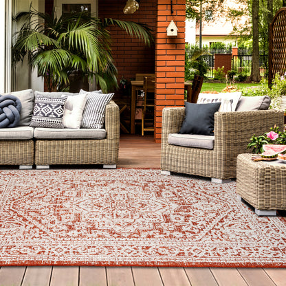 Outdoor Rugs Vintage Medallion Terra / Cream