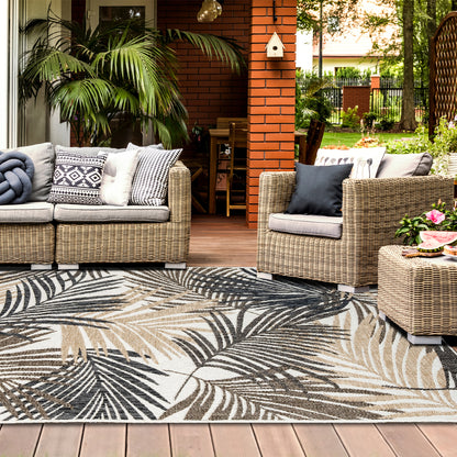 Outdoor Rugs Palm - Black / Beige