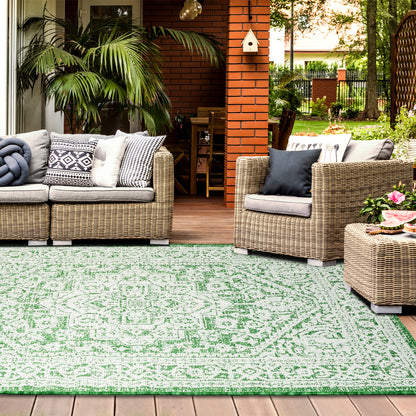 Outdoor Rugs Vintage Medallion Green / Cream