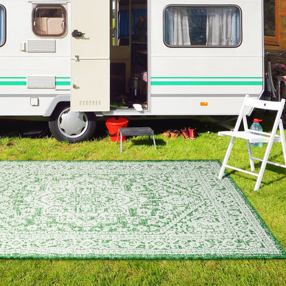 Outdoor Rugs Vintage Medallion Green / Cream
