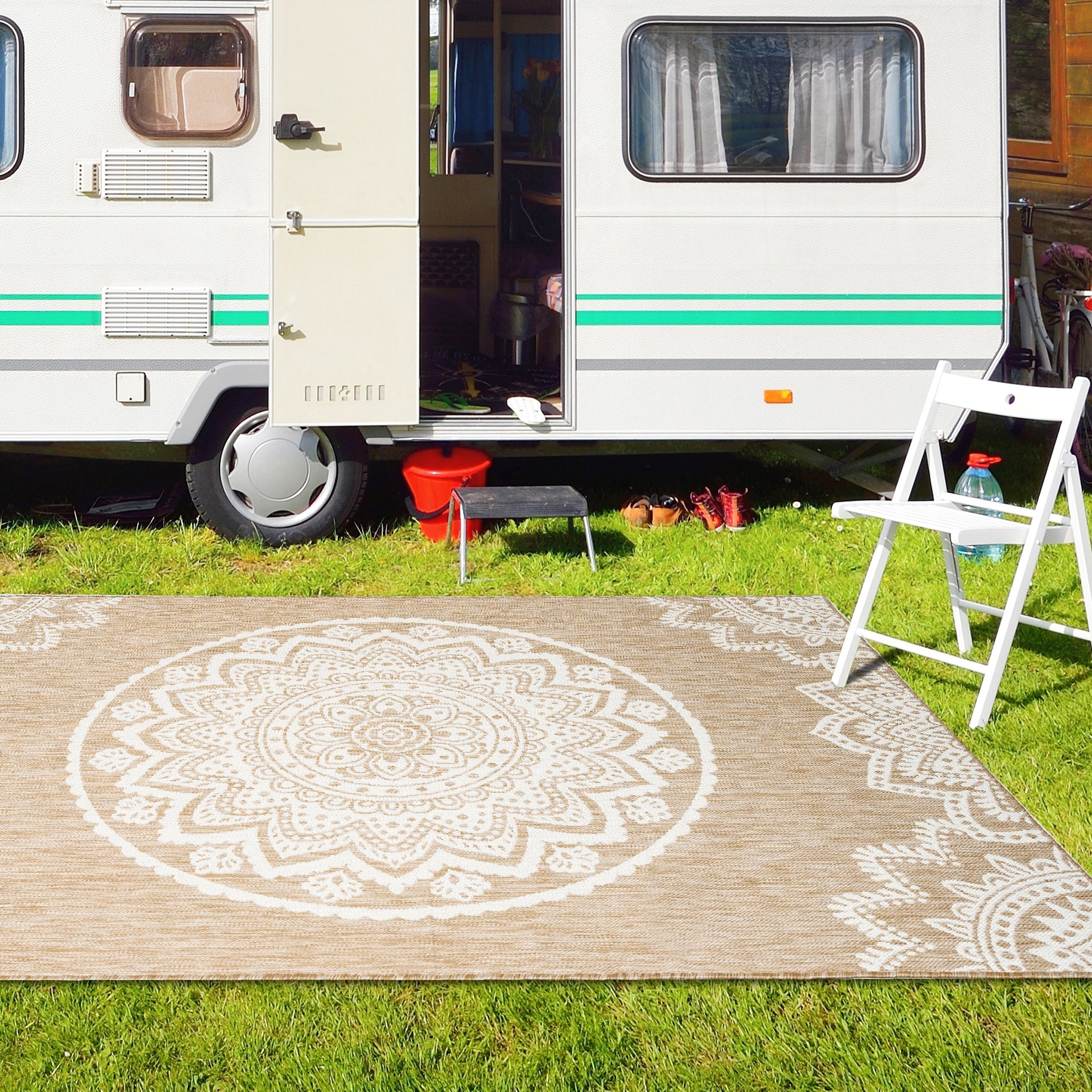 Outdoor Rugs Mandala -Natural / Cream