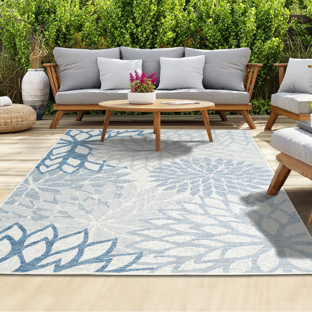 Outdoor Rugs Bellis - Blue/ Grey