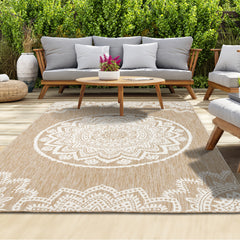 Outdoor Rugs Mandala -Natural / Cream